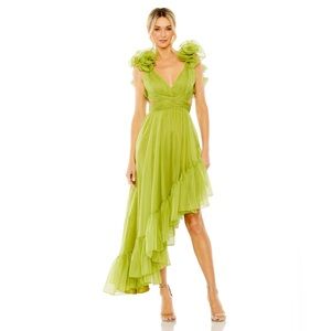 Mac Duggal 68641 High Low Formal Evening Prom Gown NWT Apple Color